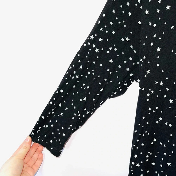 Zara Basic Evening Black & White Star Print Zip Back Tunic Top Medium Women’s - Picture 4 of 10